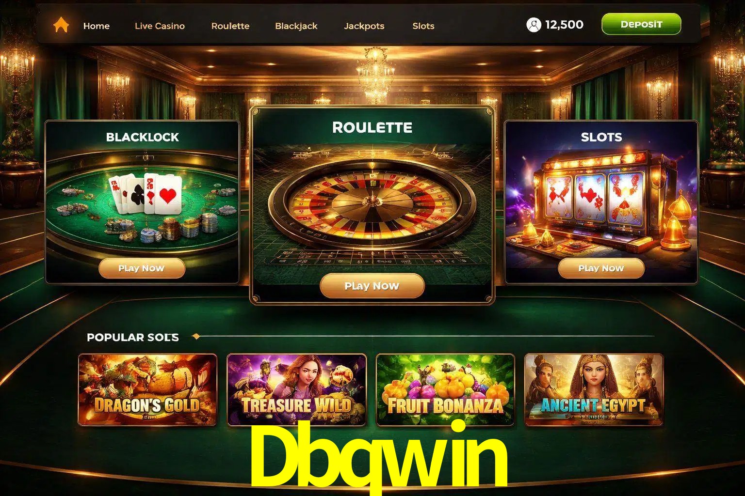 Vista de la plataforma Dbqwin Casino mostrando categorías organizadas de juegos en línea